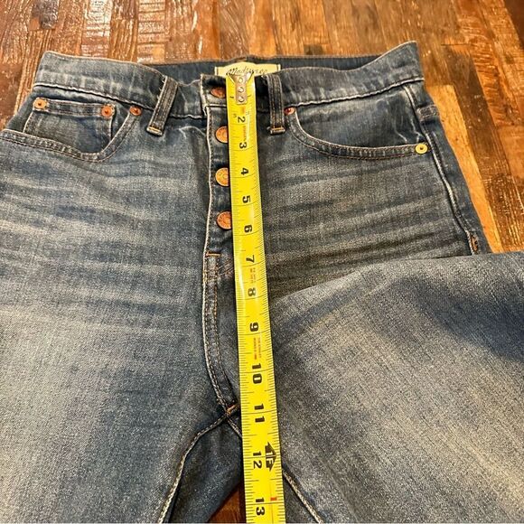 MADEWELL slim cut wide-leg jeans Olympia wash button front size 25 - Picture 3 of 8